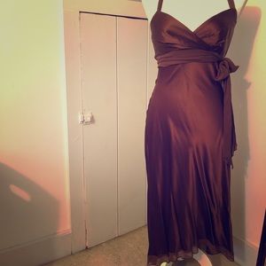 100% silk BCBG MAXAZRIA chocolate brown dress